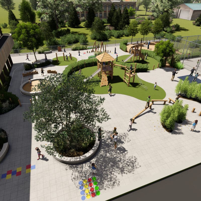 3D ontwerp schoolplein