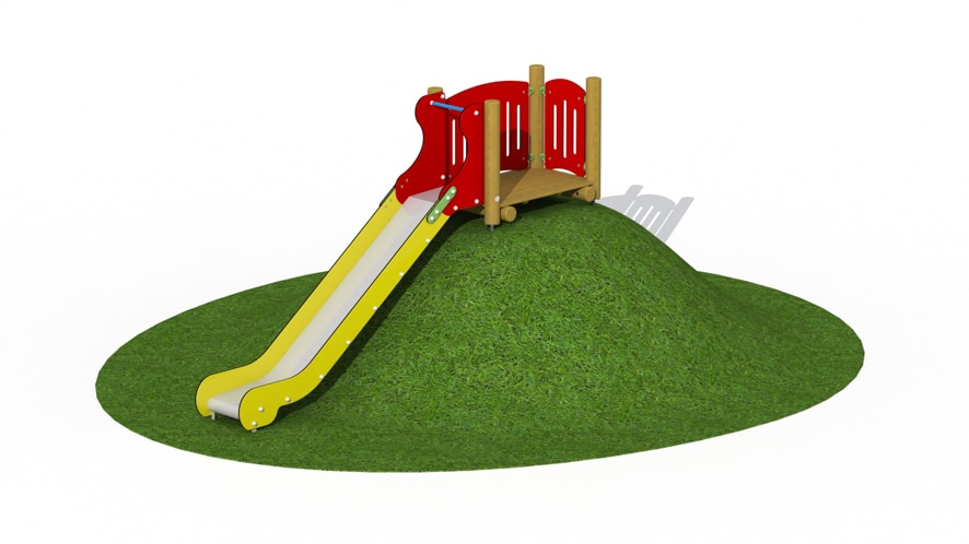 100388-h512r-vanee-europlay-inox-heuvelglijbaan-0.5m-2.5m-rood