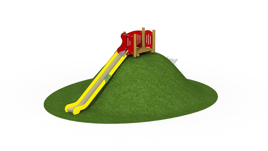 100390-h521r-vanee-europlay-inox-heuvelglijbaan-0.5m-3.6m-rood