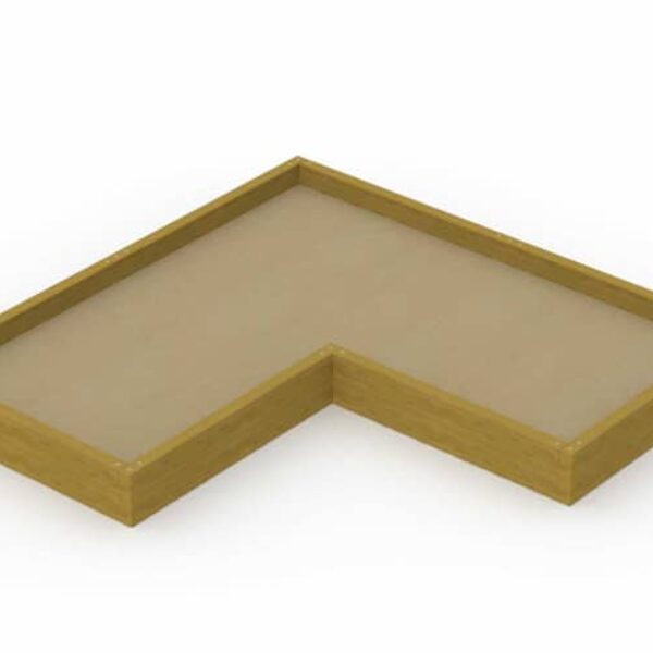 Zandbak in balken L-vorm