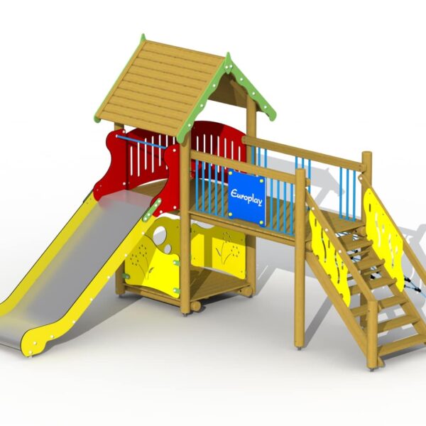 Glijbaan Piratenburcht met RVS Glijbaan