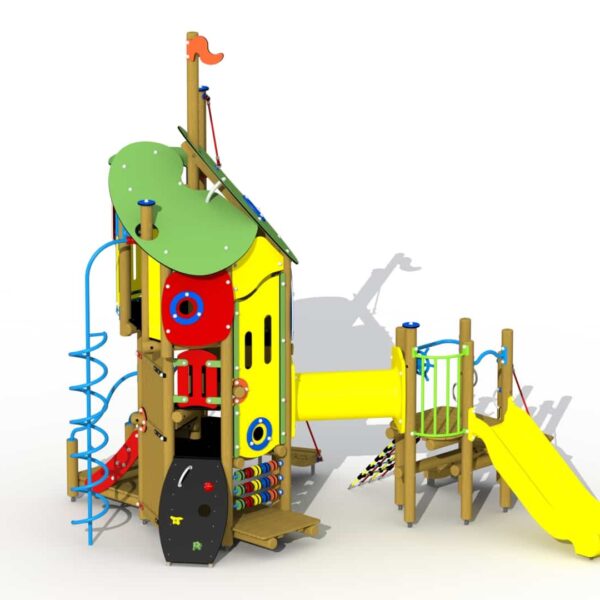 De Gelaarsde Kat met Kunststof Glijbaan en Spiraal Glijstang