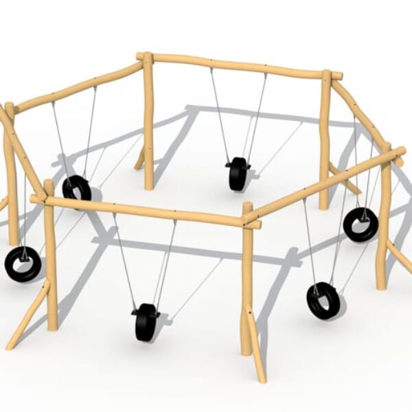 Familieschommel Zeshoek met Bandenzittingen