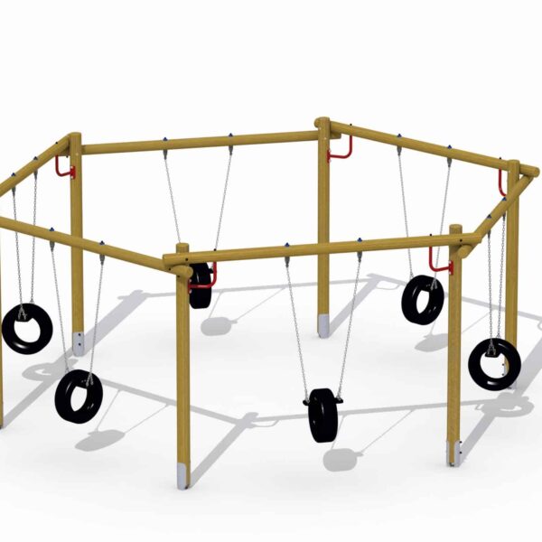 Familieschommel Zeshoekschommel met Bandenzittingen
