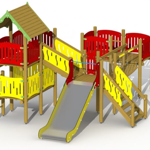 Combinatietoestel Elfenburcht met Lage RVS Glijbaan