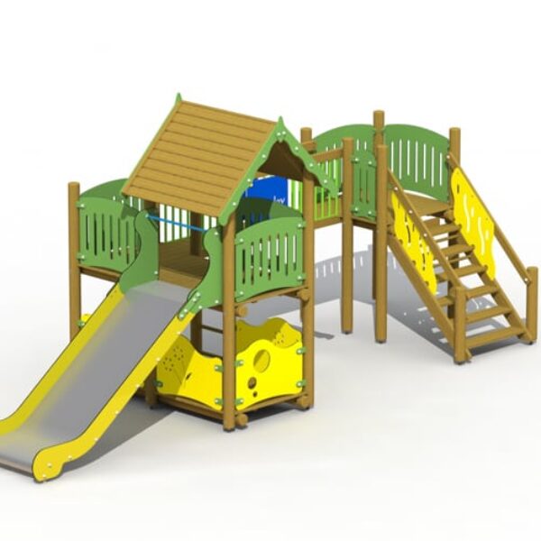 Klimtoestel Vesting Vaste Loopbrug & RVS Glijbaan