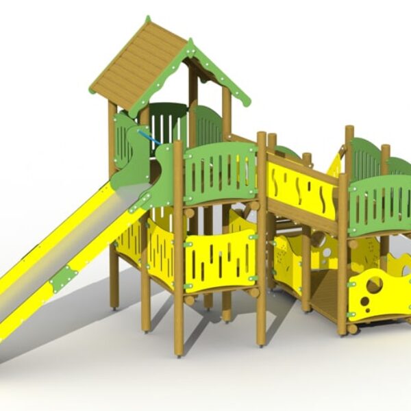 Klimtoestel Zeeroverskasteel met Hoge RVS Glijbaan