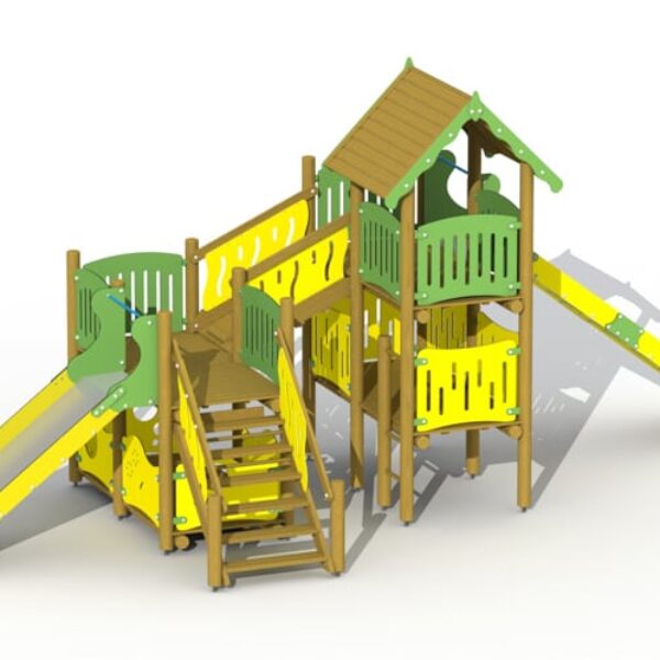 Klimtoestel Zeeroverskasteel met Hoge & Lage RVS Glijbaan