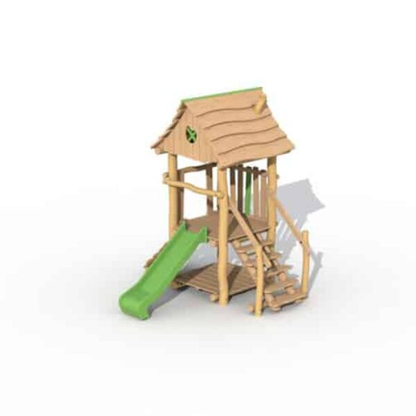 Jagerstoren met Dak & Kunststof glijbaan