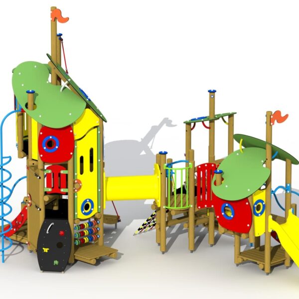 Blauwbaard met Kunststof Glijbaan en Kunststof  Kruipbuis