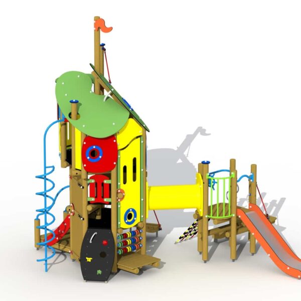 De Gelaarsde Kat met RVS Glijbaan en Spiraal Glijstang