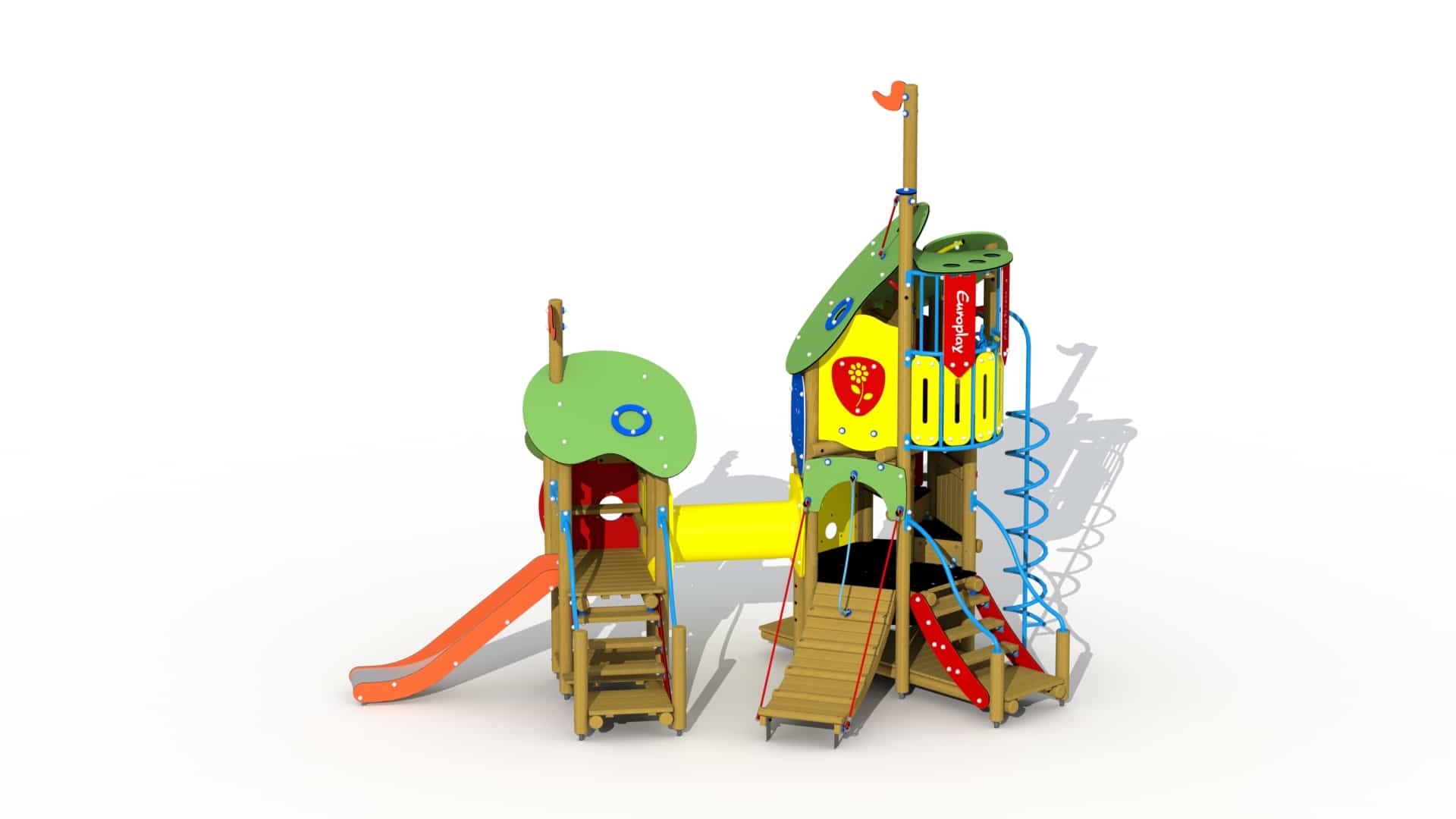 100268-f008a-vanee-europlay-de-kikkerkoning-inox-glijbaan-en-kruiptunnel-combinatietoestel-a