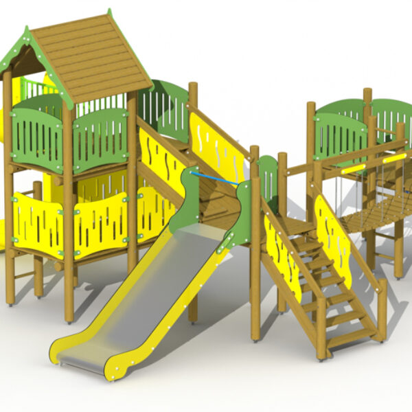 Elfenburcht met RVS en Spiraalglijbaan