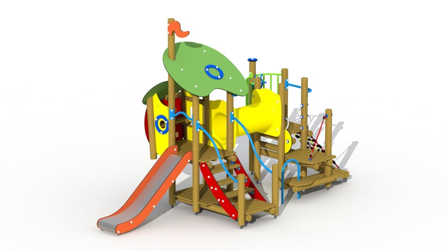 100238-f019a-vanee-europlay-belle-en-het-beest-inox-glijbaan-met-kruiptunnel-combinatietoestel-d