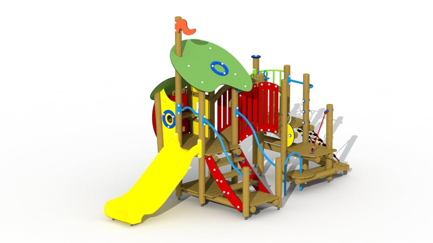 100236-f0011a-vanee-europlay-belle-en-het-beest-kunststofglijbaan-met-gebogen-loopbrug-combinatietoestel-b