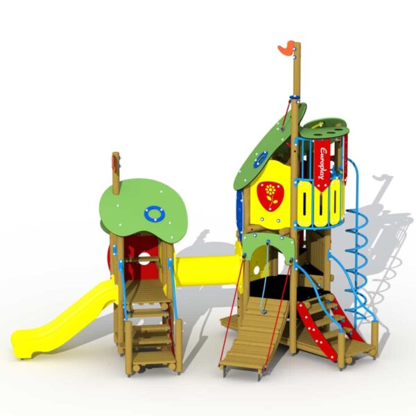 De Kikkerkoning met kunststof glijbaan en kruiptunnel