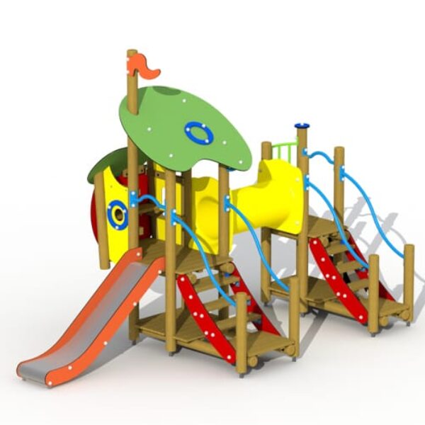 De Wolf en de zeven Geitjes met Kunststof kruipbuis en RVS Glijbaan