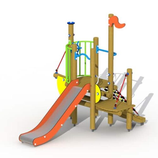 De Kleine Zeemeermin met RVS Glijbaan en Klimnet