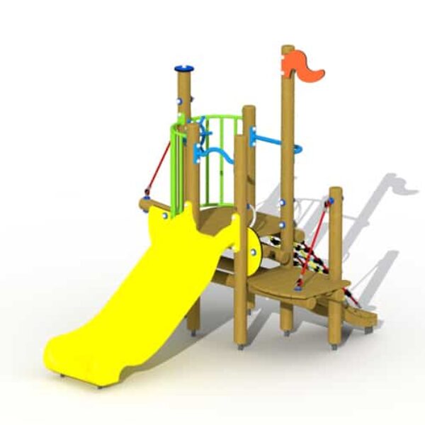 De Kleine Zeemeermin met Kunststof Glijbaan en Klimnet