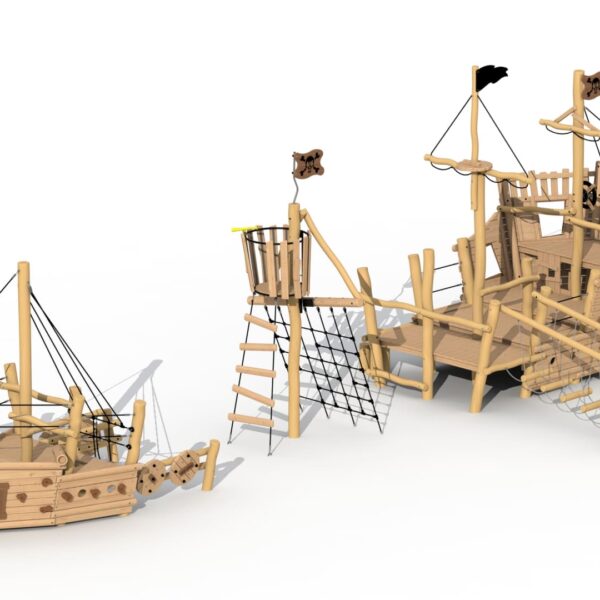 Piratenboot Albatros (voorsteven + achtersteven + uitkijkmast)