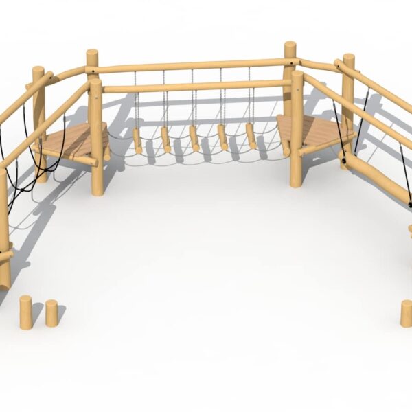 Behendigheidsparcours met Touwbrug, Waggelpad en Zwevende Balk Robinia