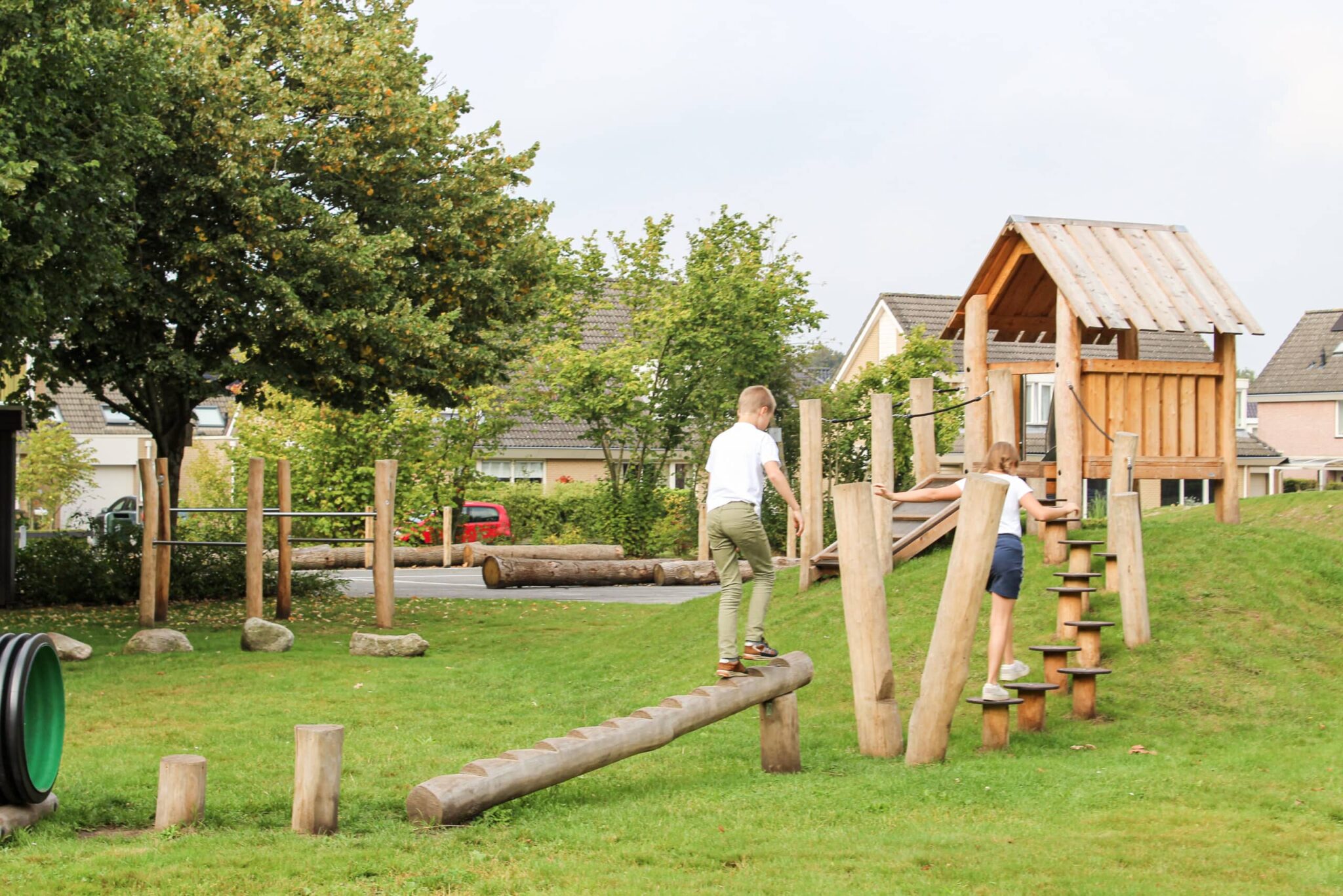 Balanceerparcours tegen speelheuvel op