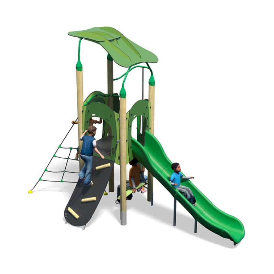 Klimtoestel Klimtoestel met glijbaan en klimnet