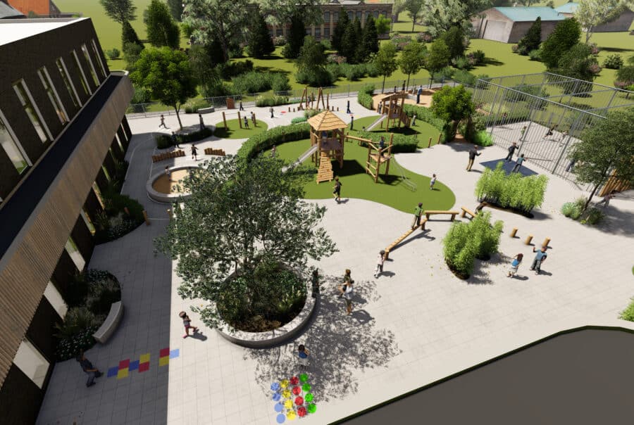 3D ontwerp schoolplein