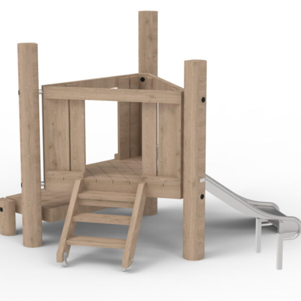 Speeltoren met RVS Glijbaan