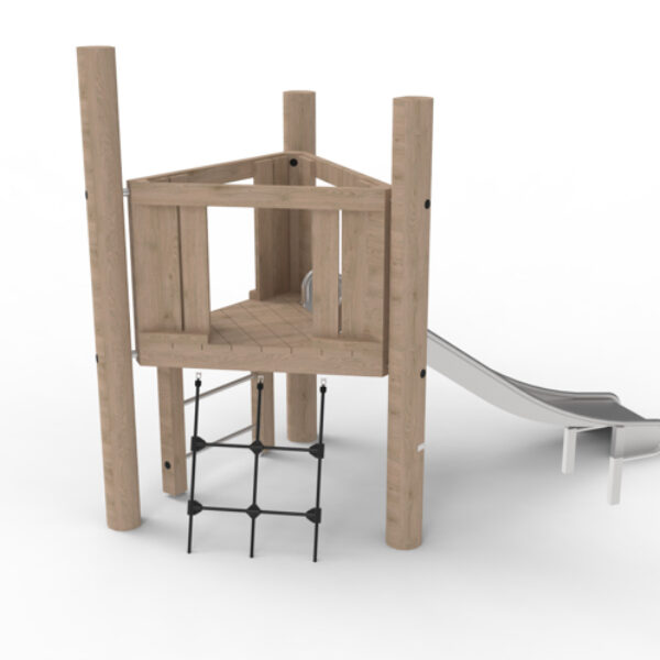 Speeltoren Platy Tri 950 met RVS Glijbaan