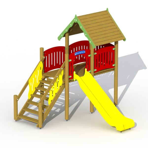 Klimtoestel Paalwoning met Kunststof Glijbaan