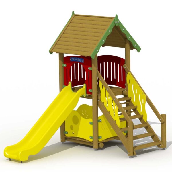 Glijbaanhuisje met Kunststof Glijbaan