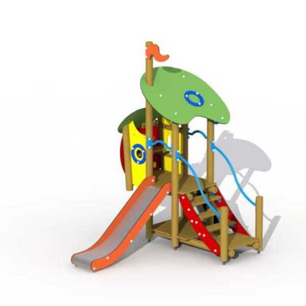 Sneeuwwitje met RVS Glijbaan en Klimwand