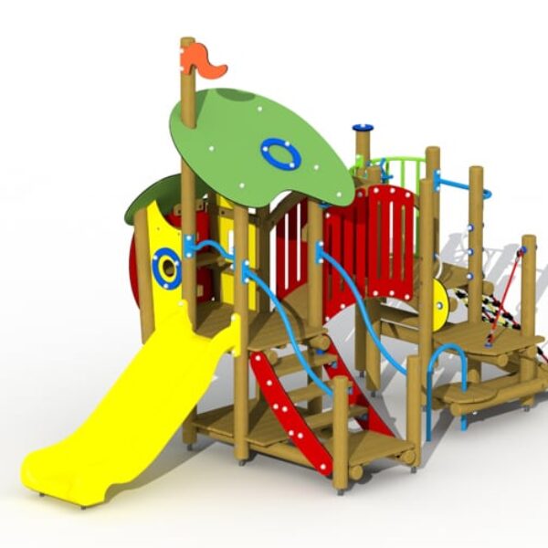 Belle en het Beest met Gebogen Brug en Kunststof Glijbaan