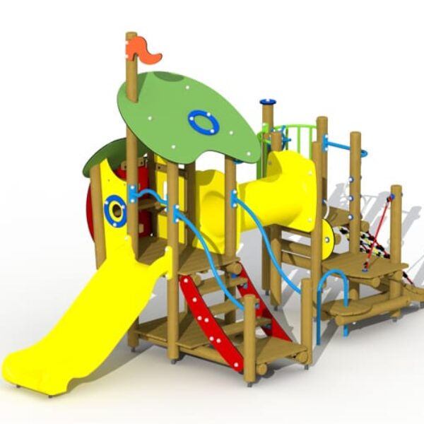 Belle en het Beest met Kunststof Glijbaan en Kruipbuis