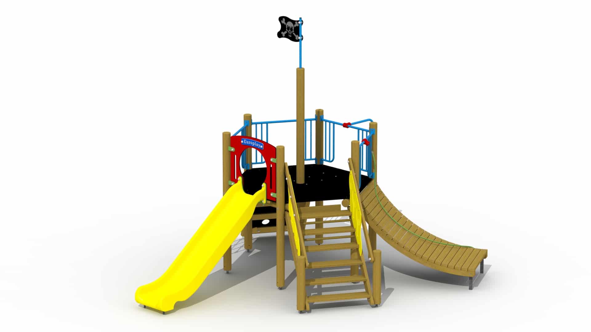 100554-s441ra-vanee-europlay-zeester-kunststof-glijbaan-combinatietoestel-rood-geel