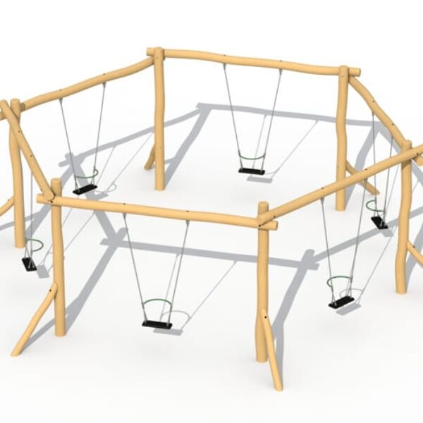 Familieschommel Zeshoek met Beugelzittingen