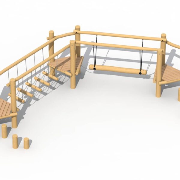 Behendigheidsparcours met Waggelpad en Zwevende Balk Robinia