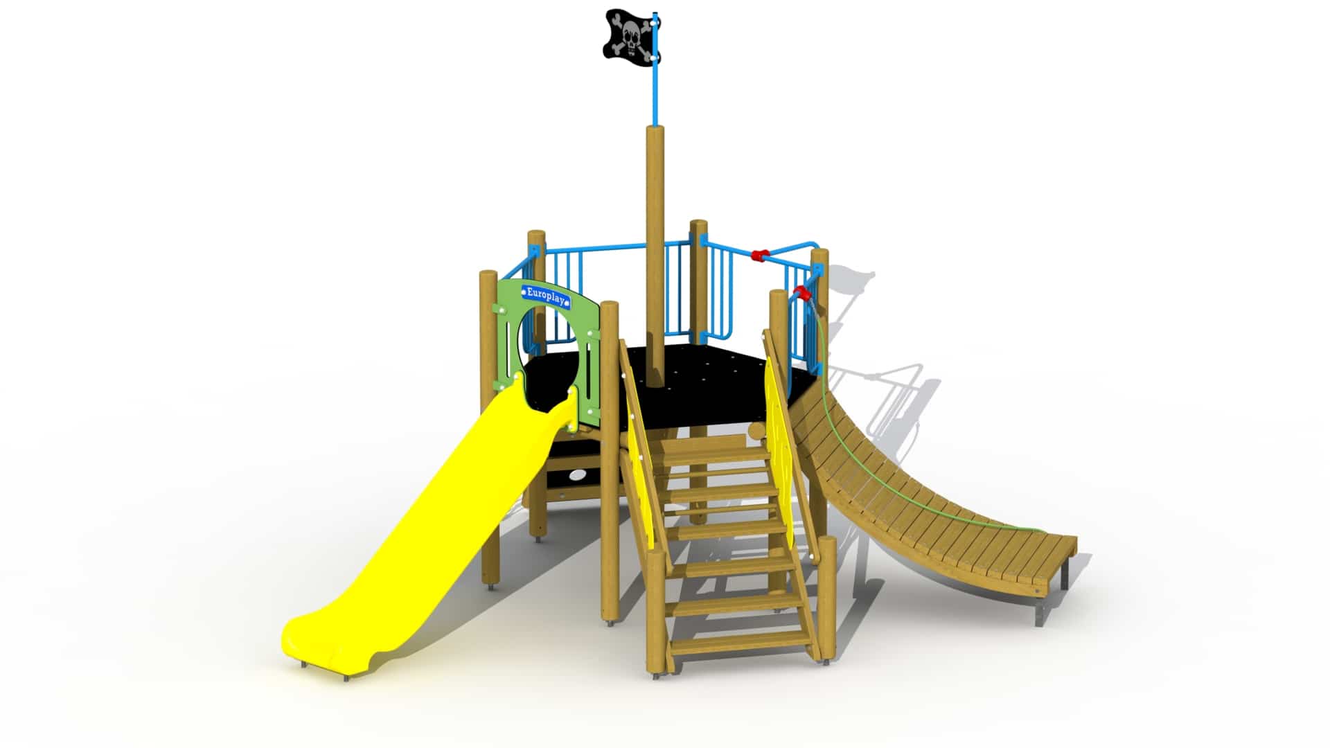 104949-s441ga-vanee-europlay-zeester-kunststof-glijbaan-combinatietoestel-groen-geel
