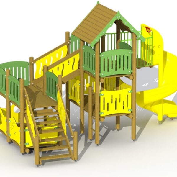 Klimtoestel Zeeroverskasteel met Spiraalglijbaan