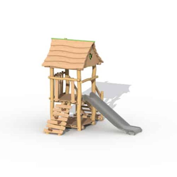 Jagerstoren met Dak & RVS Glijbaan